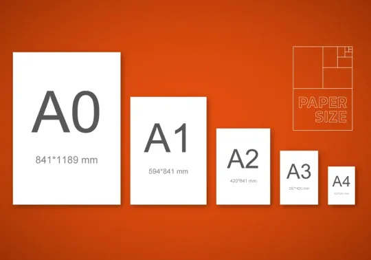 سایز استاندارد انواع کاغذ