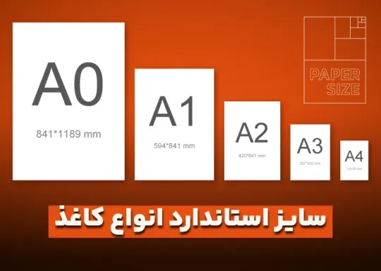 سایز استاندارد انواع کاغذ